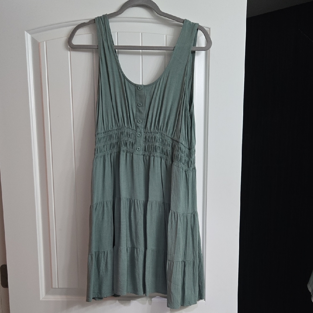 Eesome Asymmetrical Dress in Sage Green